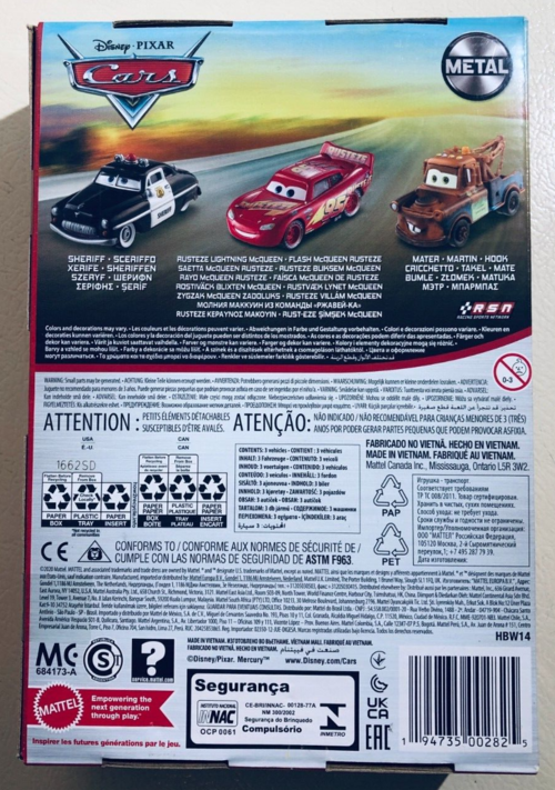 Disney Pixar Cars Die-Cast Metal Vehicle 3-Pack Exclusive Collectible