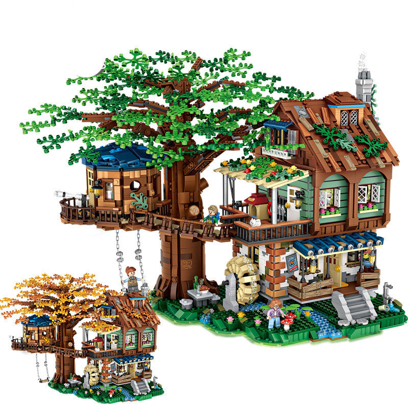 4761pcs Forest Tree House Model Building Blocks with Figures DIY Assembly Small Particle Bricks Toys