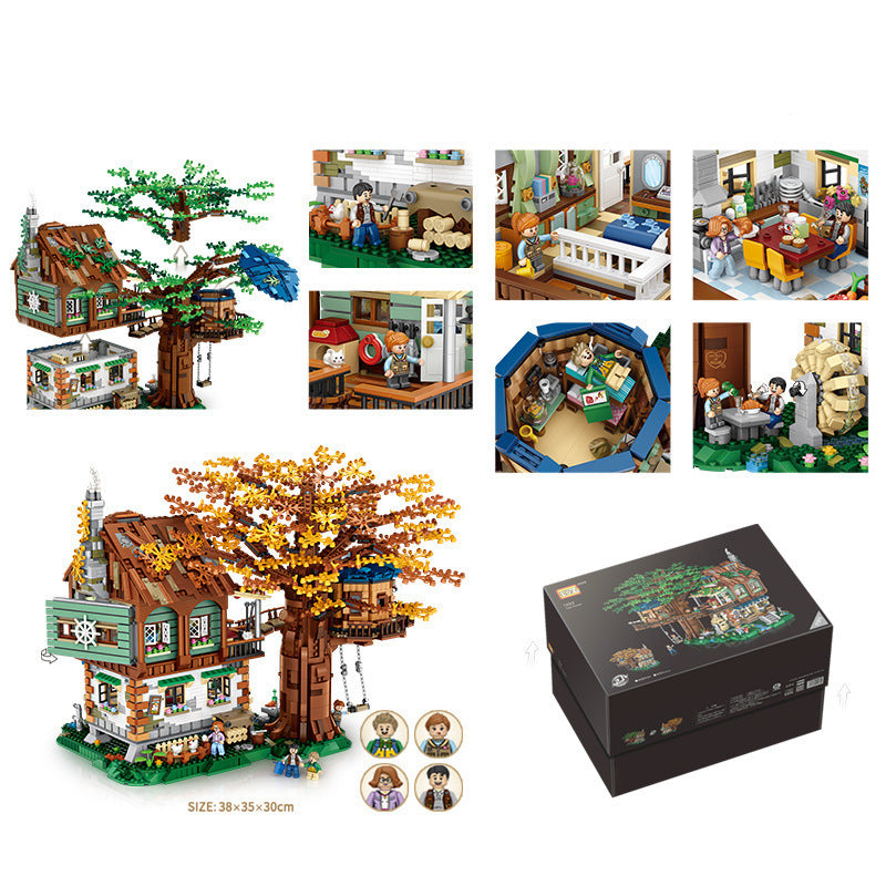 4761pcs Forest Tree House Model Building Blocks with Figures DIY Assembly Small Particle Bricks Toys